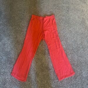Vibrant Coral Wide-Leg Pants